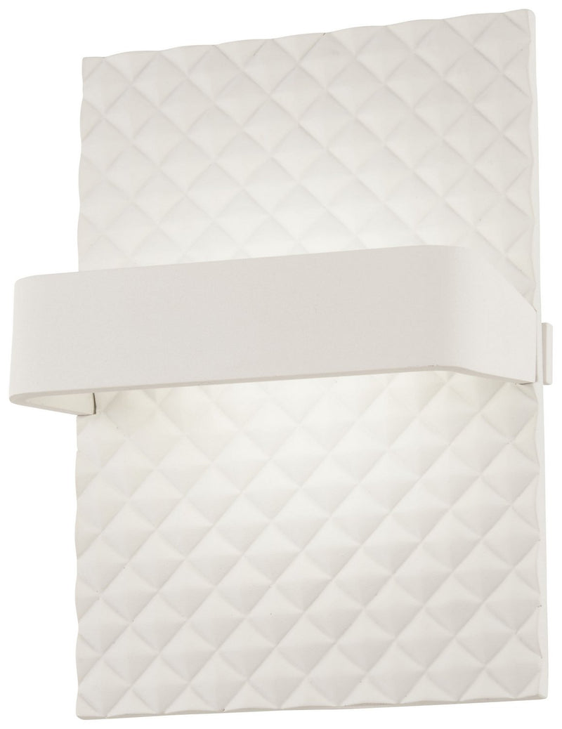 Quilted Large LED Wall Sconce in Matte White