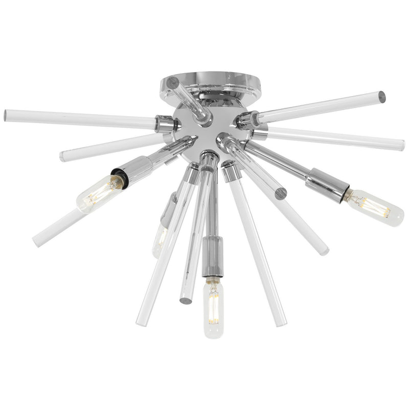Spiked 4-Light Semi-Flush Mount in Chrome