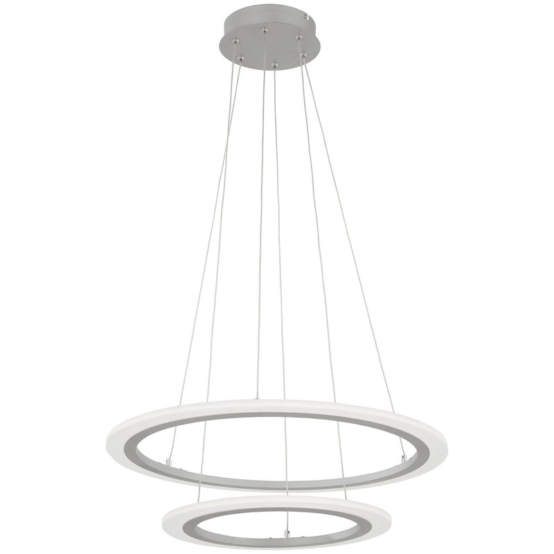 Discovery 24" Multi-Tier LED Pendant in Silver