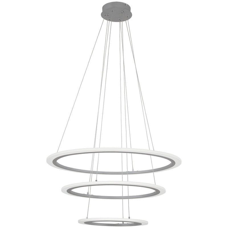 Discovery 31" Multi-Tier LED Pendant in Silver