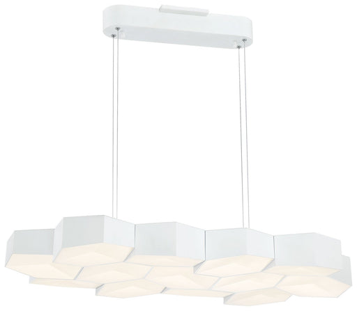 Hexacomb 11-Light LED Linear Pendant in Matte White