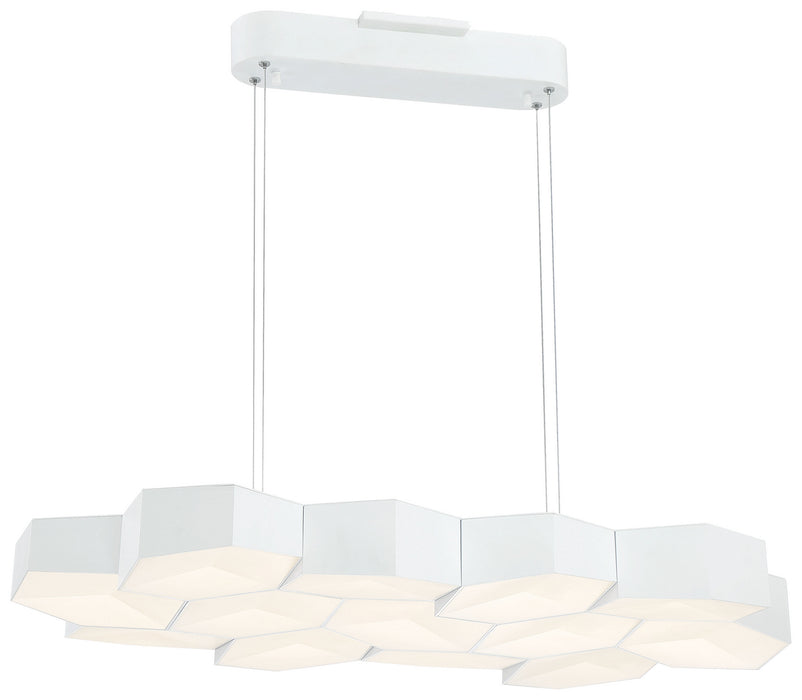 Hexacomb LED Pendant in Matte White - Lamps Expo