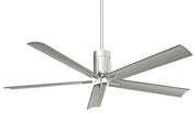 Clean 60" LED Ceiling Fan in Polished Nickel / Silver