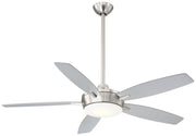 Espace 52" LED Ceiling Fan in Brushed Nickel with Silver Blades