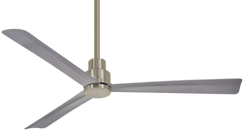 Simple 52" Outdoor Ceiling Fan in Brushed Nickel Wet