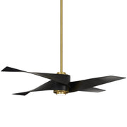 Artemis IV 64" LED Ceiling Fan in Soft Brass with Matte Black Blades