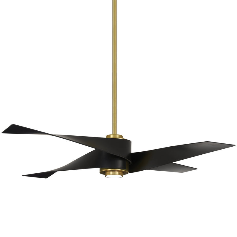 Artemis IV 64" LED Ceiling Fan in Soft Brass with Matte Black Blades