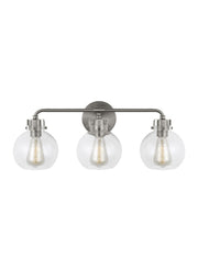 Clara 3-Light Bath Vanity Light in Satin Nickel