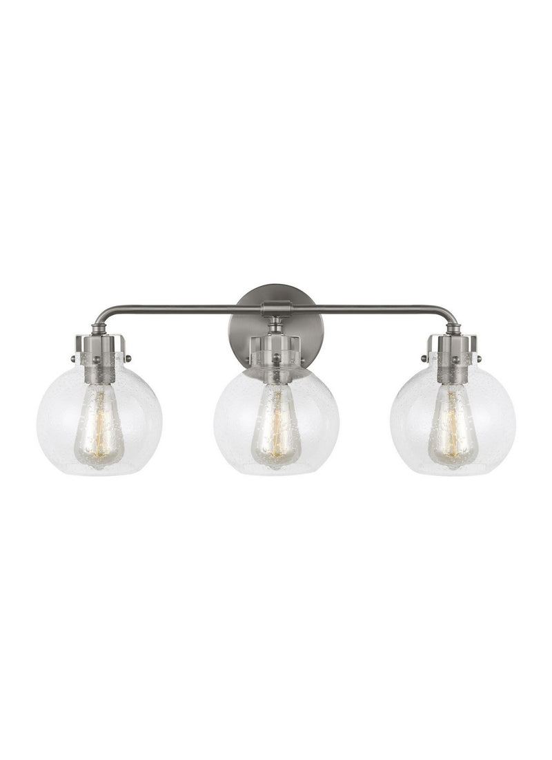 Clara 3-Light Bath Vanity Light in Satin Nickel