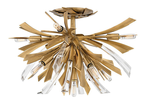 Vida 9-Light Semi-Flush Mount in Burnished Gold
