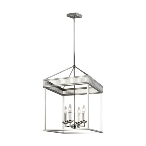Woodruff 4-Light Lantern Chandelier in Polished Nickel