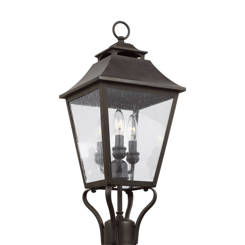Galena 3-Light Small Outdoor Post Light in Sable