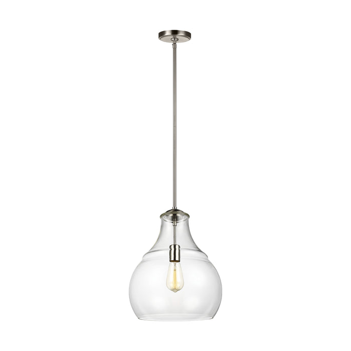 Zola 1-Light Pendant in Satin Nickel with Clear Glass - Lamps Expo