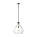 Zola 1-Light Pendant in Satin Nickel with Clear Glass - Lamps Expo