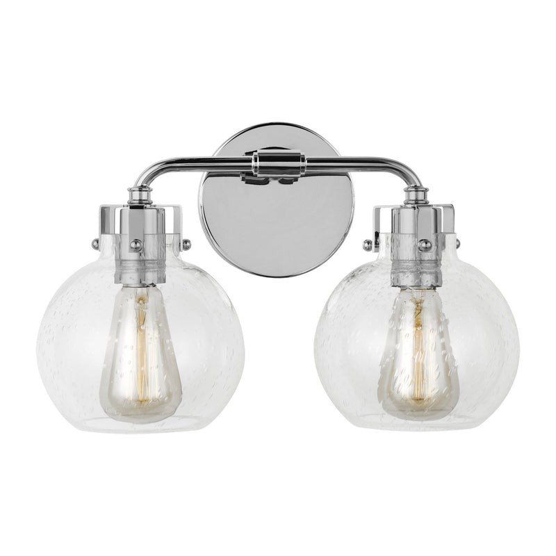 Clara 2-Light Bath Vanity Light in Chrome