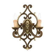 Seville 2-Light Wall Sconce in Palacial Bronze with Gilded Accents