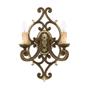 Seville 2-Light Wall Sconce in Palacial Bronze with Gilded Accents