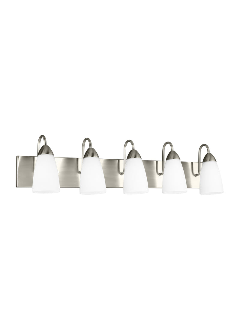 Seville Five Light Wall / Bath in Brushed Nickel