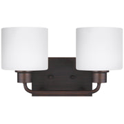 Canfield 2-Light Bath Vanity Light in Bronze