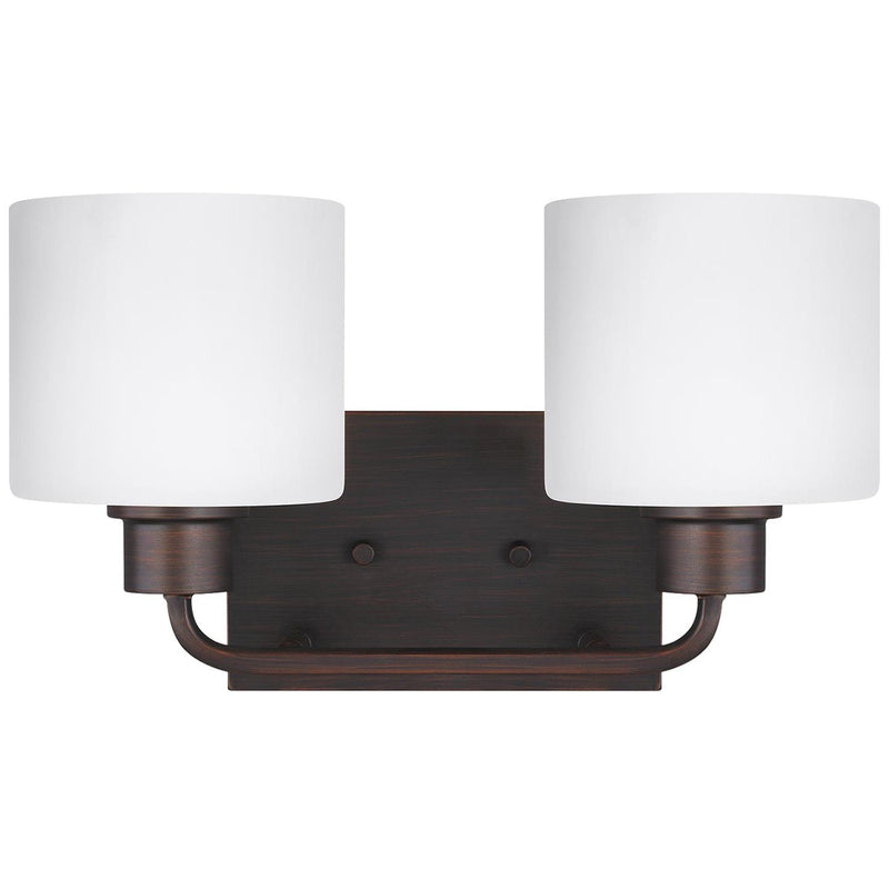 Canfield 2-Light Bath Vanity Light in Bronze