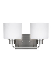 Canfield 2-Light Bath Vanity Light in Brushed Nickel