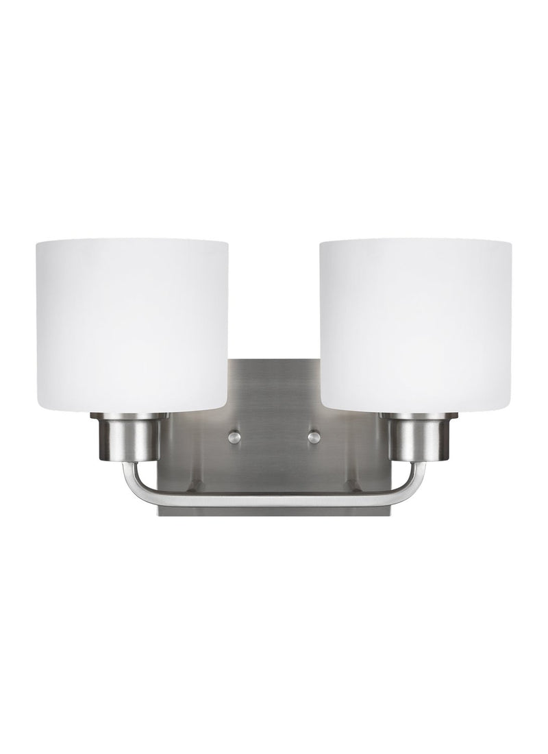 Canfield 2-Light Bath Vanity Light in Brushed Nickel