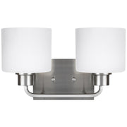 Canfield 2-Light Bath Vanity Light in Brushed Nickel