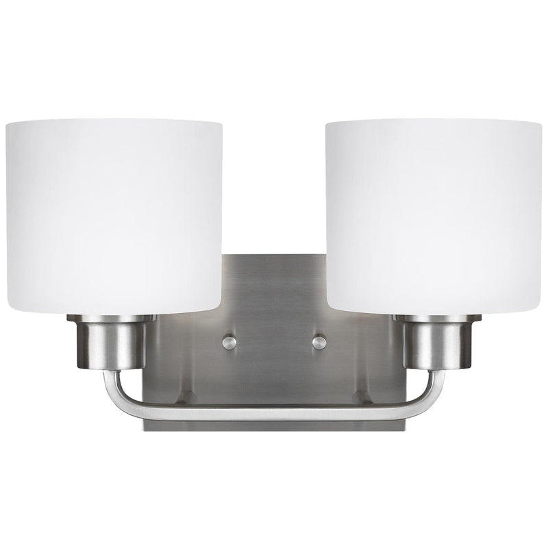 Canfield 2-Light Bath Vanity Light in Brushed Nickel