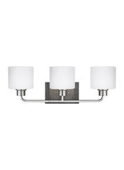Canfield 3-Light Bath Vanity Light in Brushed Nickel