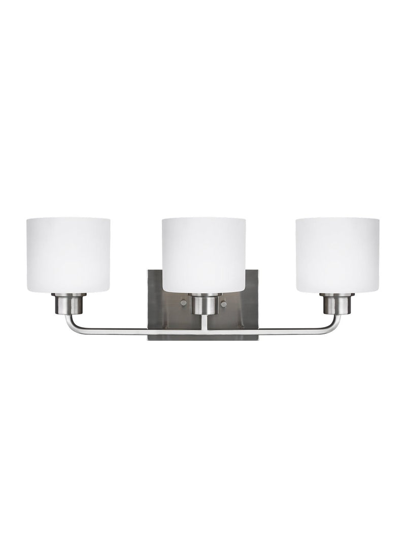 Canfield 3-Light Bath Vanity Light in Brushed Nickel