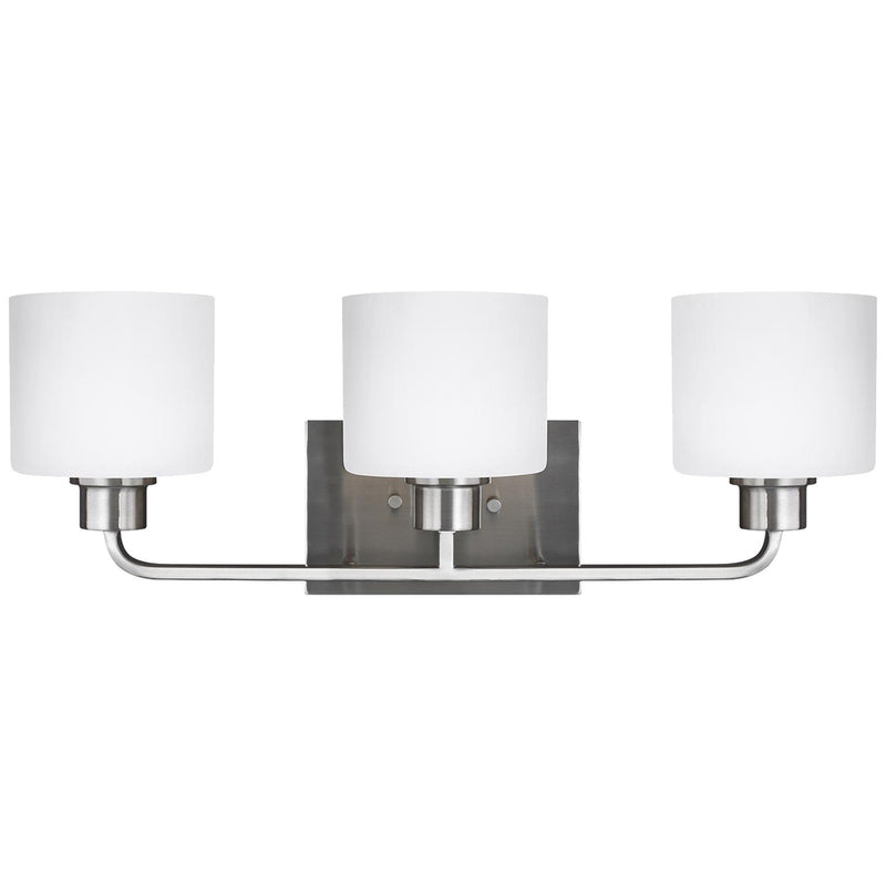 Canfield 3-Light Bath Vanity Light in Brushed Nickel
