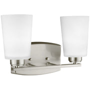 Franport 2-Light Bath Vanity Light in Brushed Nickel
