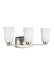 Franport 3-Light Bath Vanity Light in Brushed Nickel