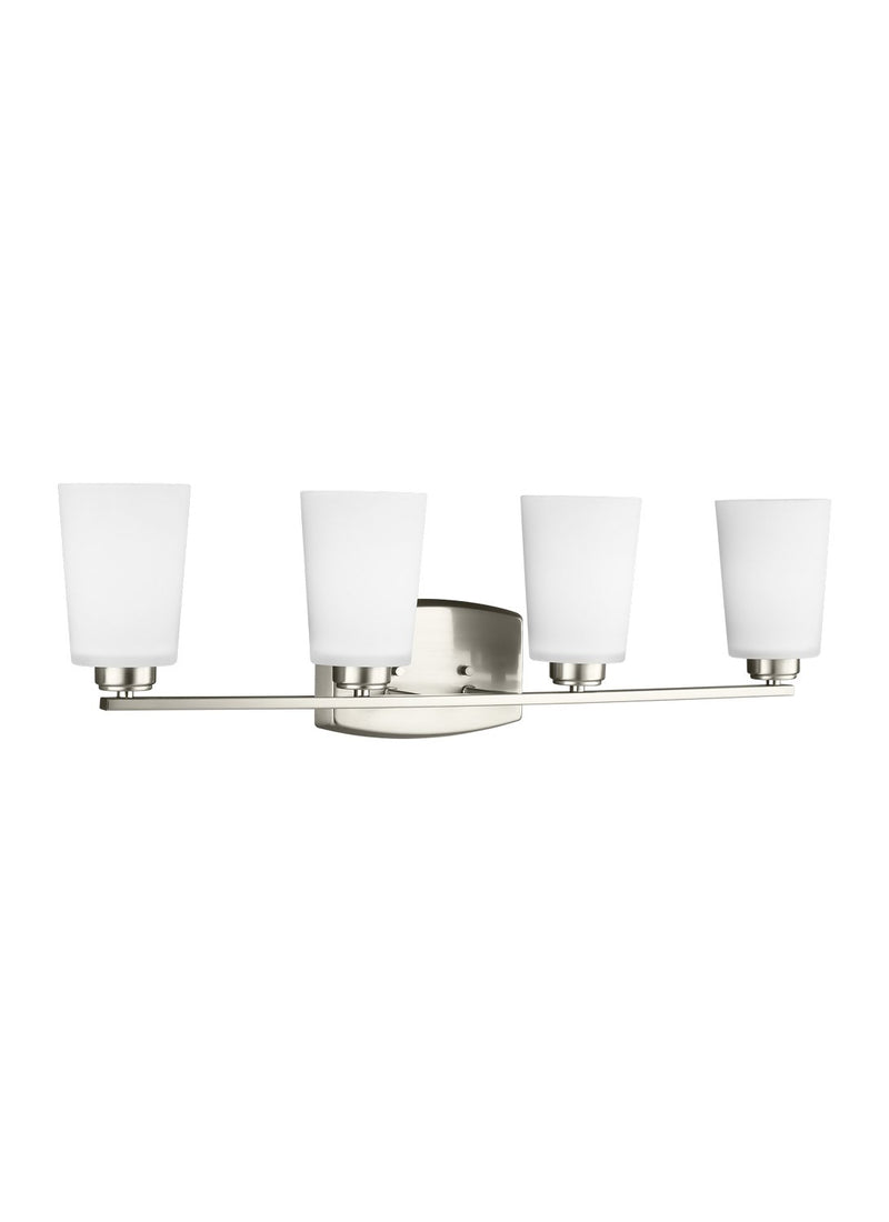 Franport 4-Light Bath Vanity Light in Brushed Nickel