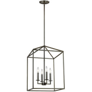 Perryton 15" 4-Light Foyer Pendant in Bronze
