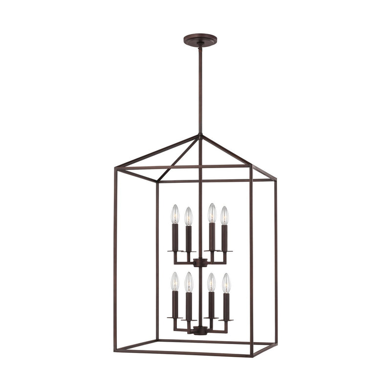 Perryton 19" 8-Light Foyer Pendant in Bronze