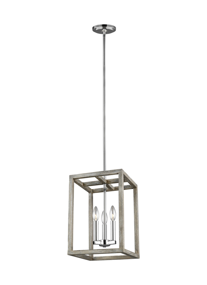 Moffet Street Three Light Hall / Foyer in Washed Pine