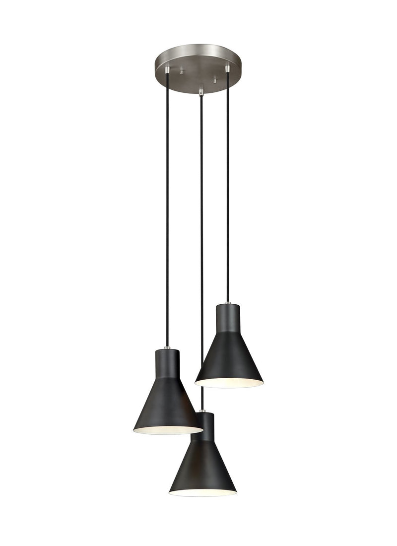 Towner 3-Light Cluster Pendant in Brushed Nickel