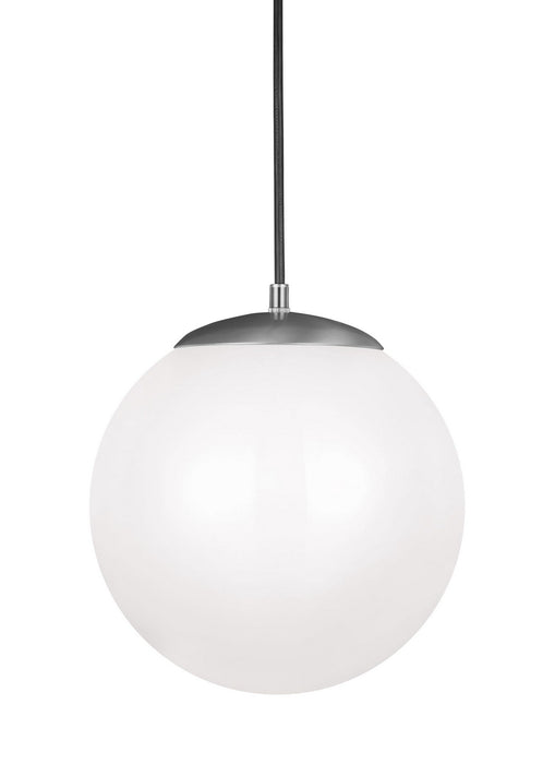 Leo - Hanging Globe LED Pendant in Satin Aluminum