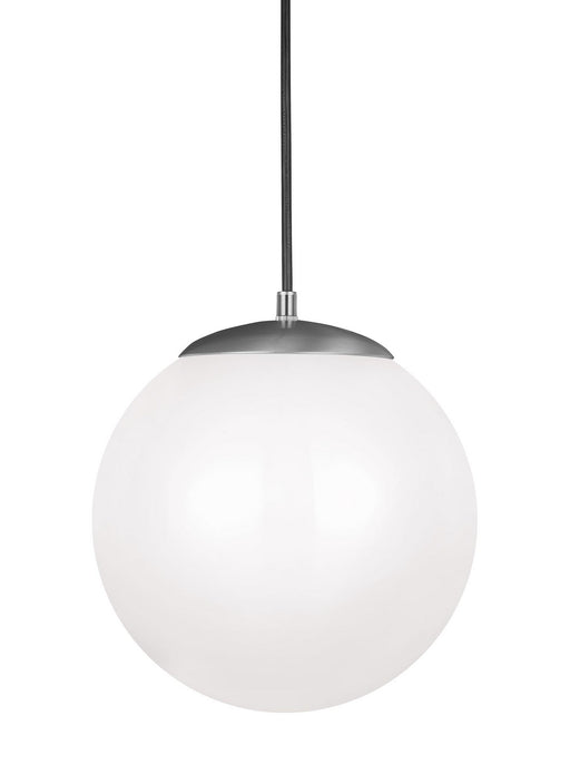 Leo - Hanging Globe LED Pendant in Satin Aluminum