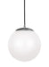 Leo - Hanging Globe LED Pendant in Satin Aluminum