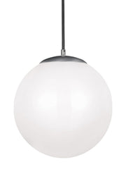 Leo Hanging Globe Extra Large LED Pendant in Satin Aluminum
