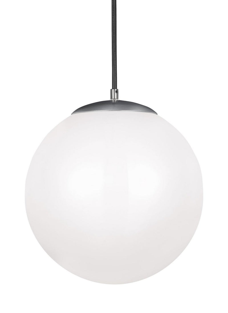 Leo Hanging Globe Extra Large LED Pendant in Satin Aluminum
