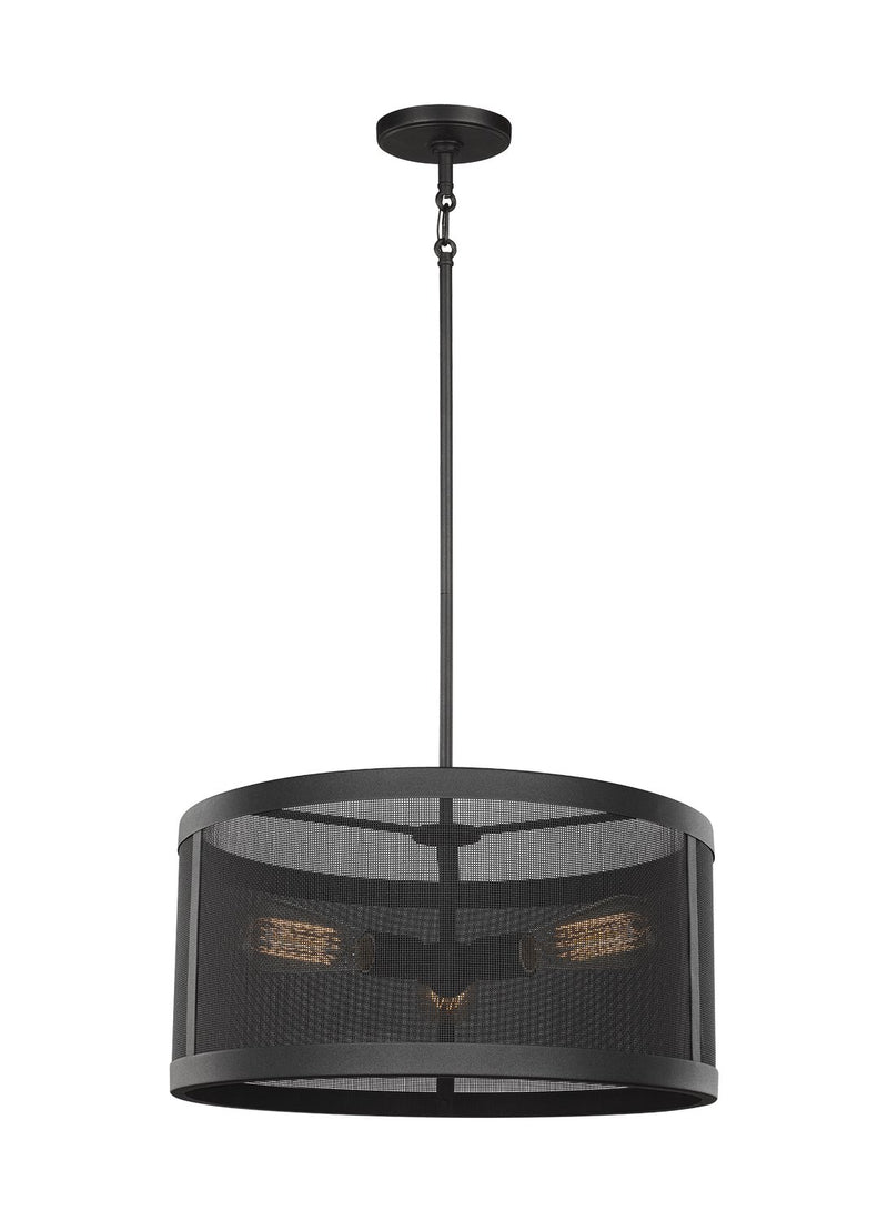Gereon 3-Light Medium Pendant in Black