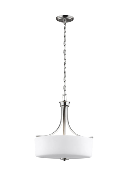 Canfield Three Light Pendant in Brushed Nickel