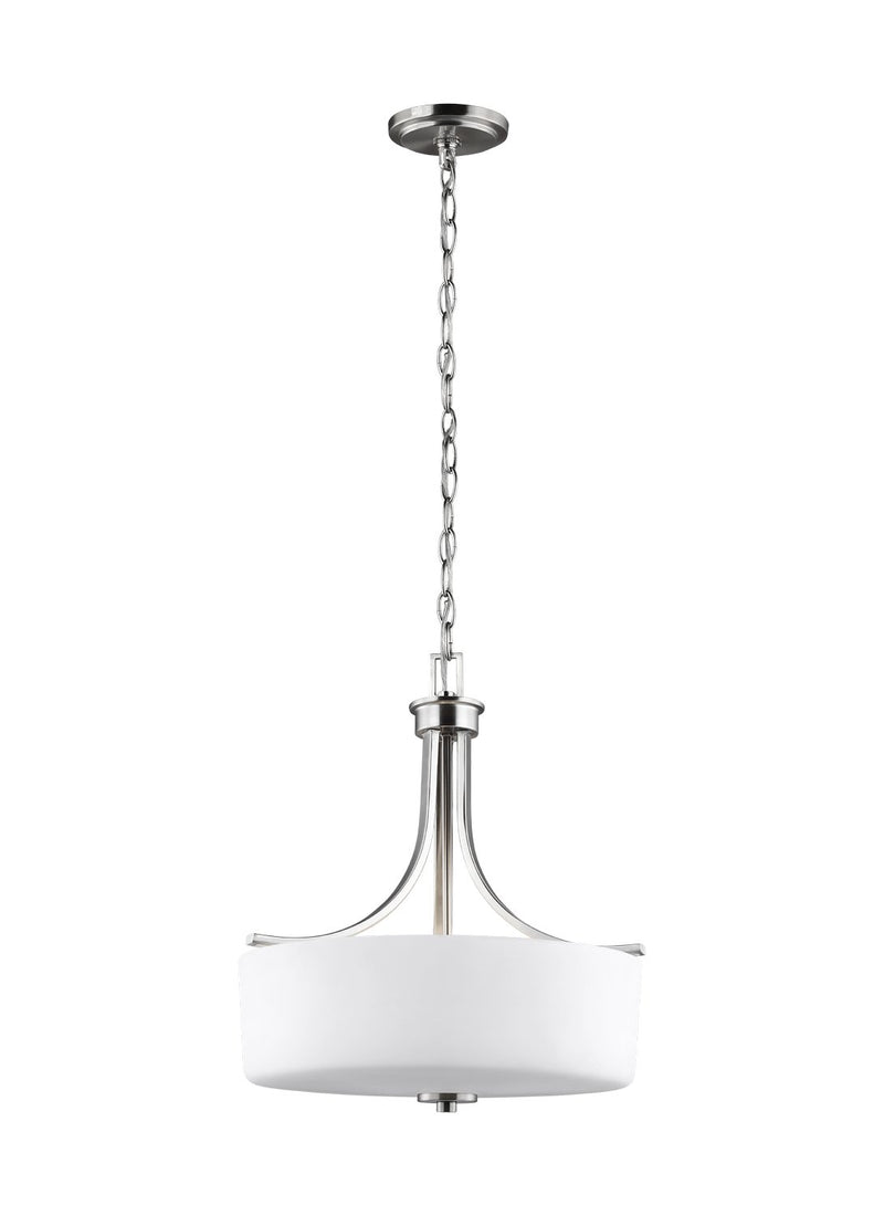 Kemal 3-Light Pendant in Brushed Nickel