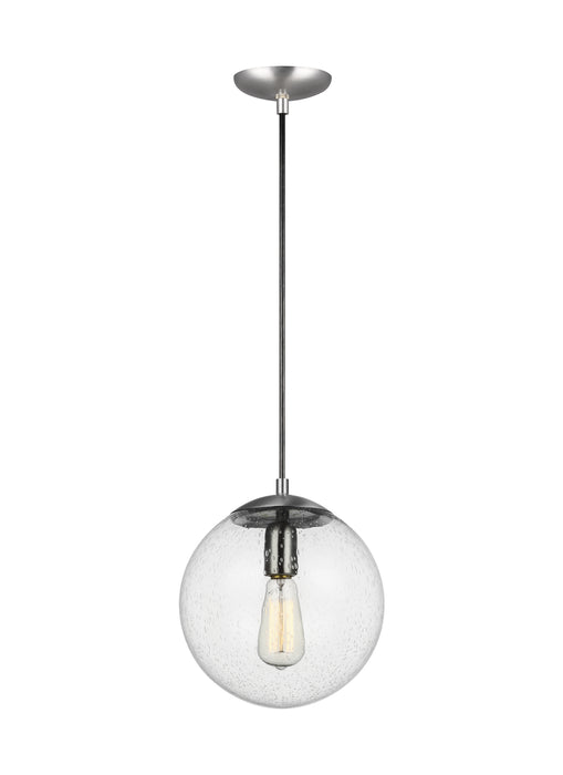 Leo - Hanging Globe One Light Pendant in Satin Aluminum