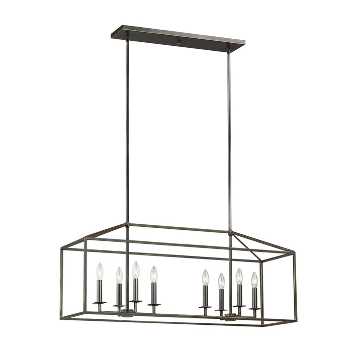 Perryton Eight Light Island Pendant in Bronze