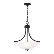 Geary 3-Light Bowl Pendant in Midnight Black