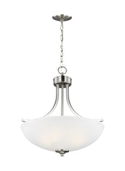 Geary Three Light Pendant in Brushed Nickel